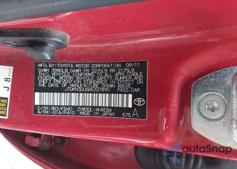 2011 Toyota Prius Two z USA, uszkodzony, nr VIN JTDKN3DU6B5327890